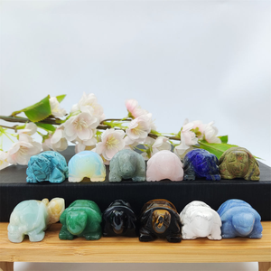 Figurines d'animaux Feng Shui personnalisées en gros, sculptées à la main, écologiques, en jade naturel, agate, œil <span class=keywords><strong>de</strong></span> <span class=keywords><strong>tigre</strong></span>, quartz rose, cristal, tortue - Product Image 3