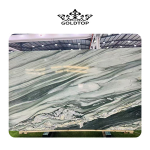 Piedra de Cuarzo Verde Gucci Pulido de Lujo GOLDTOP con Vetas Esmeralda para Islas de Cascada Exclusivas y Características de Tiendas Boutique - Product Image 2