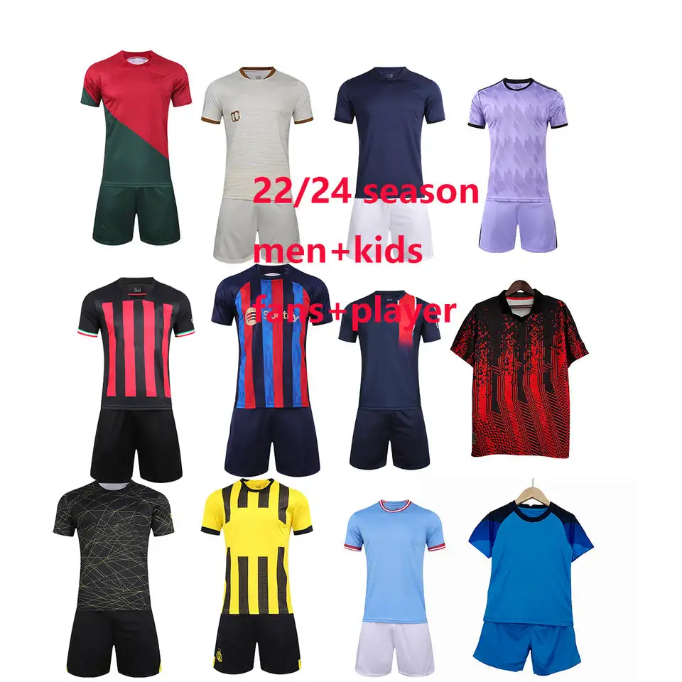 2023 2024 Premium hızlı kuru futbol kıyafetleri tayland T shirt üniforma futbol forması takım süblimasyon futbol forması
