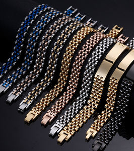 <span class=keywords><strong>Bracelet</strong></span> à lunette réglable à la mode de 21cm OTAN lien à cinq couches Style Hip Hop plaqué or/argent en acier inoxydable papillon bouddhisme - Product Image 6