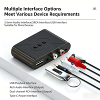 Adaptateur sans fil BT5.3, lecteur de clé USB, lecteur NFC, amplificateur audio vintage RCA, récepteur BT pour haut-parleur/téléphone portable