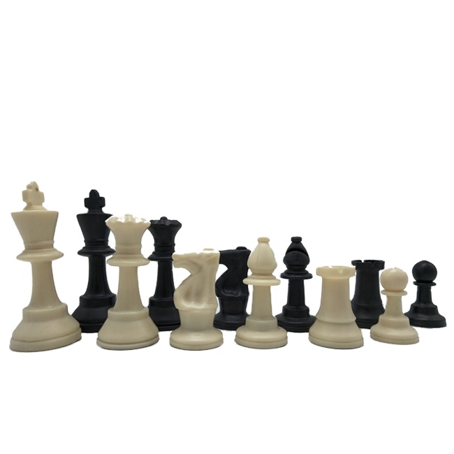 Jeu d'échecs en plastique de grande qualité, 4 pièces, sans plateau, hauteur king de 97mm, vente en gros