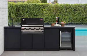 Armoire de cuisine extérieure moderne en acier inoxydable 304 de qualité supérieure avec finition laquée verre réfrigérateur éclairage LED évier dosseret - Product Image 4