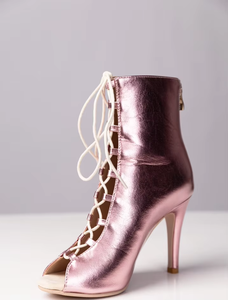 Golden Open Toe 9,5 cm Ballroom Latin Salsa Dance Shoes Tango Jazz Chacha Bachatas Dance Boots - Product Image 4