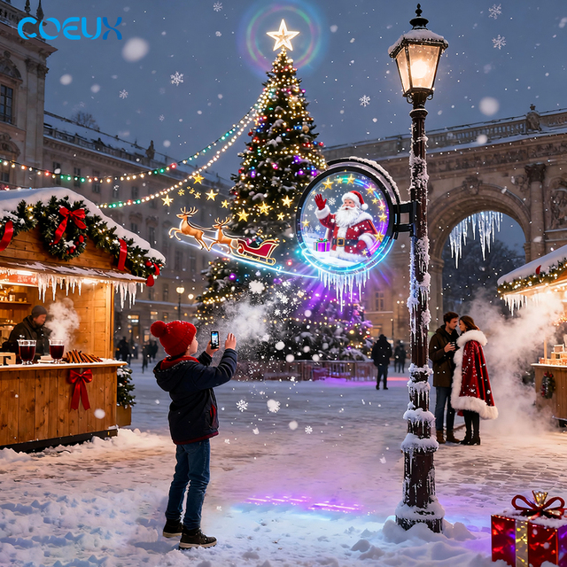High-visibility 3D Hologram Projector Full Color Animation LED Display for Outdoor Media Smart Road Systems Street Light
