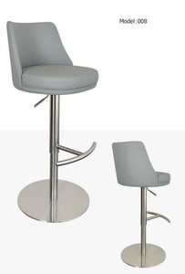 Modern Best-Selling Lightweight Luxury Bar <b>Stools</b> Stainless Steel Industrial Design Swivel Fixed Armrests <b>Leather</b> Cushion Bar - Product Image 3