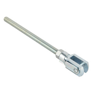 Connecteur en Y à visser réglable en acier M16 zingué, usiné sur mesure en usine, avec extrémité de tige à étrier pivotant - Product Image 2