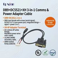 DB9-Buchse auf DC5521 + XHP-4 2,5mm Pitch Y-Split-Kabel RS232 Serieller Anschluss Strom-Kombikabel für SPS-Steuerung Automatisierung Kundenspezifische Verkabelung