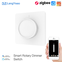 Interruptor de Atenuación Inteligente LangYeao ZIGBEE Mesh, Control Táctil Giratorio, Atenuación TRIAC, Estándar Europeo Tipo 86, Compatible con Tuya, Alexa y Google Home