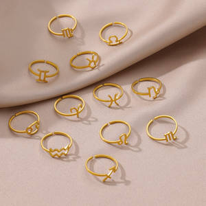 Anello minimalista del segno della stella dell'acciaio inossidabile per i gioielli fini regolabili delle donne per la festa di fidanzamento di nozze o il regalo - Product Image 3