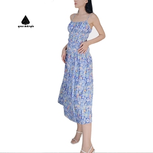 Custom <strong>Dress</strong> Manufacturer <strong>Peasant</strong> Emerald Sage Green Summer Gypsy <strong>Dresses</strong> Elegant Hand Smocked Floral Beach Maxi <strong>Dress</strong> - Product Image 5