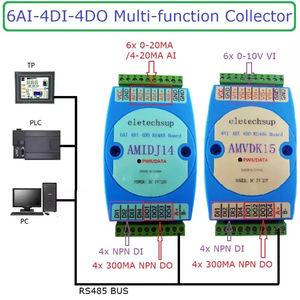 Eletechsup AMIDJ14 3 en 1 6AI-4DI-4DO Colector analógico y 4CH NPN DI-DO Entrada y salida digital MODBUS RTU Placa de expansión PLC - Product Image 3