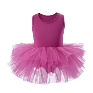 Kleinkind kleinkind mädchen ballettkleid rosa lila trikots jumpsuit tuduskürzel klassisches rüschen tüll flauschiges partyset kleidung kleider