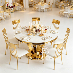 Chaises de salle à manger modernes en acier inoxydable, nouveau style, pour la maison et les mariages/événements - Product Image 5