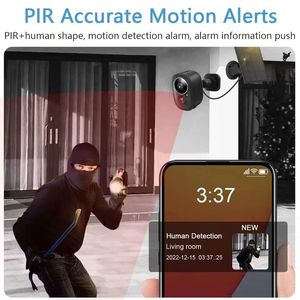 Cámara WiFi exterior impermeable de cable largo con complemento infrarrojo <span class=keywords><strong>Banco</strong></span> de batería de baja potencia y nube - Product Image 6