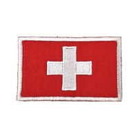 Hannuo prix d'usine logo personnalisé brodé autocollant Patch doré jaune bordure thermocollant à coudre drapeau britannique Patch