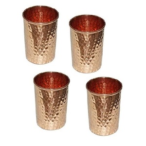 High Quality Gorgeous look pure <b>Copper</b> tumbler glass <b>cup</b> for water decorated tumbler large custom for drinking ware - Product Image 5