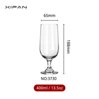 Logo personnalisé Chopes à bière classique Vente en gros Verre à jus soufflé à la main dans plusieurs styles Verre à bière demi-cour