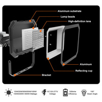 Reflector LED Ultrafino KCD de Alta Luminosidad, AC 30W, Alto Flujo Luminoso, Impermeable IP65, Iluminación para Jardín Exterior, Garantía de 3 Años, Ajustable