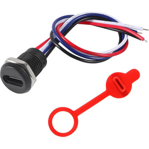 4Pin Charging Socket Female Mount Connector <b>Adapter</b> <b>USB</b> Type-<b>C</b> Port Charging Interface Socket Female Type <b>C</b> 3A Waterproof - Product Image 1