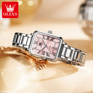 OLEVS 5641 Orologio Smart da Donna con Numeri Romani, Quadrante Quadrato, Stile Antico, Lussuoso, Elegante, Oro, Argento, Rosa, al Quarzo, Impermeabile - Product Image 1