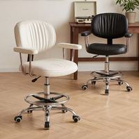 Chaise de salon ergonomique en métal hydraulique réglable avec repose-pieds pivotant à 360 degrés, inclinable, design moderne pour spa et manucure