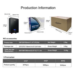 Chauffe-eau électrique instantané professionnel 9KW avec écran LED, intelligent, économe en énergie, étanche IPX4, design compact, sécurité optimale - Product Image 5