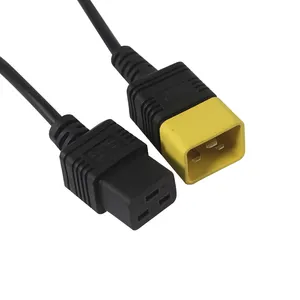 High Quality Up Iec Male Female Ac Plug 3Pin 10A 250V Iec320 C19 to C20 electric Cord Extension Monitor Power Cable