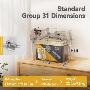 แบตเตอรี่ลิเธียม LiFePO4 12V 100Ah แบบ Deep Cycle - Product Image 2