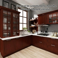 Systèmes de rangement de cuisine en bois et métal de style classique américain de haute qualité, personnalisables en couleur, avec quincaillerie pour évier
