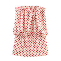 Nouvelle Robe Mini Tube Vintage Française en Satin à Pois Coupe Slim Sans Bretelles Été 2026