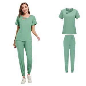 Women Scrub Set Two Piece Elastic Quick Dry Moisture Wicking Hospital Uniforms For Nurses And Dentists Work Clothes - Product Image 5