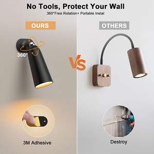 Lámparas de Pared LED Inteligentes RGB, Apliques de Pared con Rotación de 360°, Regulación Continua, Control Táctil por Aplicación, Luces de Pared Inalámbricas para Interiores - Product Image 5