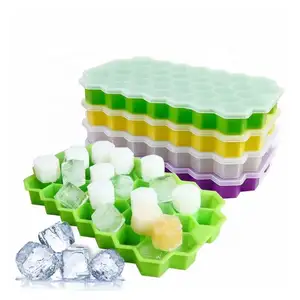 Wholesale 37 Grids Silicone honeycomb ice cube trays Household Ice Model Eco-friendly Silicone Material Ice Making Molds