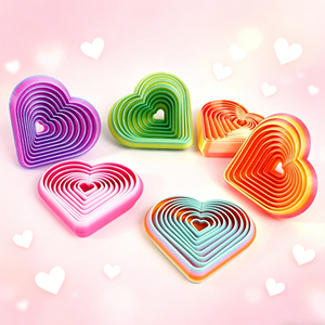 Vashine Jouet de bureau anti-stress imprimé en 3D, Tour de radis en forme de cœur 3D, Jouets colorés en forme de cœur pour soulager l'anxiété - Product Image 1