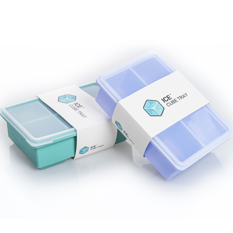 Новый дизайн, 6 ячеек, силиконовая форма для льда, небольшой кубический лоток с крышкой