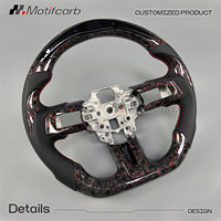 Volant personnalisé en fibre de carbone forgée rouge avec LED pour Ford Mustang S550 GT Shelby 350 500 Coupé 2015-2023