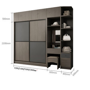 Customized Color Convertible Bedroom Wardrobe with <b>Dressing</b> <b>Table</b> and Cupboard Design for Apartment - Product Image 6
