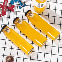 Bouteilles en verre réutilisables de haute qualité de 150 ml, 250 ml, 280 ml, 350 ml, 400 ml, 500 ml pour jus, bouteille d'eau avec couvercles en métal