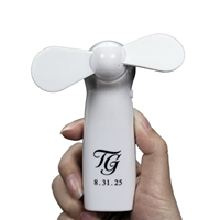 Ventilador LED con Mensaje Personalizado Estilo ROMANCE, Impresión Digital para Bodas, Eventos Religiosos, Ventilador Publicitario Portátil de Plástico