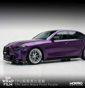 Vinilo Adhesivo TPU Satin Black Pinot Purple de 1.52*15m para Envolver Autos, Película Protectora de Pintura para Autos de TPU, PET y PVC, PPF - Product Image 2