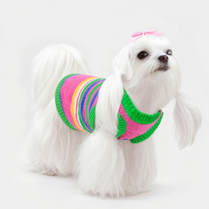 Suéter de Punto Cálido a Rayas para Cachorros, Otoño-Invierno, para West Highland White Terrier, Bichon Frise, Teddy, <span class=keywords><strong>Yorkshire</strong></span>, Japón, Corea - Product Image 1