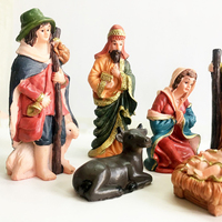 Crèche de Noël en Résine pour Articles Religieux Catholiques, Figurines de Jésus Bébé pour Cadeaux de Fête
