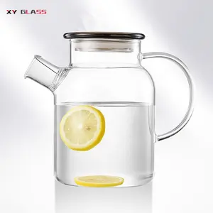 Jarra de vidro de borosilicato Elegance, novas bules e chaleiras para chá, cola gelada e bebidas aquáticas