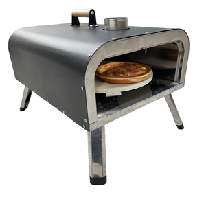 Hornos para Asar con Leña con Piedra, <span class=keywords><strong>Horno</strong></span> de <span class=keywords><strong>Pizza</strong></span> Italiano de Alta Calidad de 17 Pulgadas con Kit de Quemador de <span class=keywords><strong>Gas</strong></span> Giratorio - Product Image 1