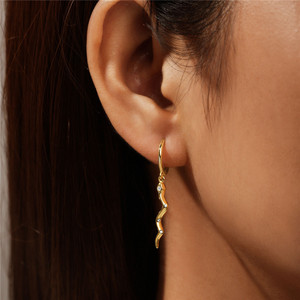 CANNER INS S925 <b>Sterling</b> <b>Silver</b> Emerald Green Zircon Animal Snake <b>Hoop</b> Earring Personalized Zirconia Snake Drop Earrings - Product Image 6