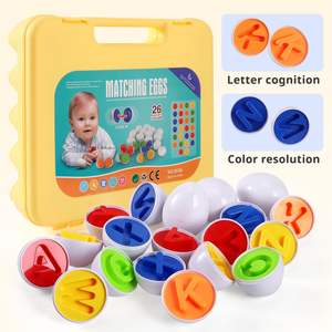 Alphabet de Pâques Jeu de <span class=keywords><strong>Bingo</strong></span> Montessori pour Enfants, Matching Motricité Fine, Lettres Assorties, Oeufs en Plastique, 26 Pièces - Product Image 5