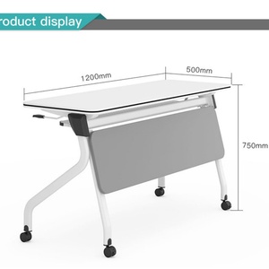 <b>Foldable</b> Study Desk Modular Meeting <b>Tables</b> Folding Training <b>Table</b> With Wheels - Product Image 3