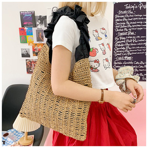 Bolsos de paja de moda de verano 2026 para mujer con asa ondulada, bolsos tote modernos para mujer, bolsos elegantes para teléfono para <span class=keywords><strong>chicas</strong></span>, venta al por mayor, ¡oferta caliente! - Product Image 4