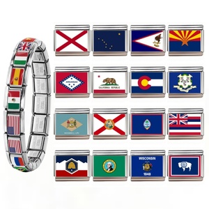 จี้รูปธงชาติอิตาลีแบบต่างๆ สำหรับทำเครื่องประดับ DIY  ใช้กับสร้อยข้อมือสแตนเลสขนาด 9 มม. - Product Image 1